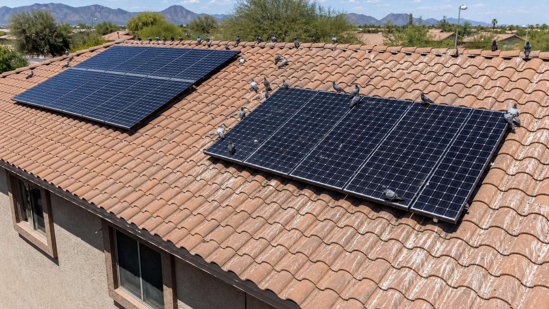 Pigeon control and exclusion work on a Phoenix Valley property.